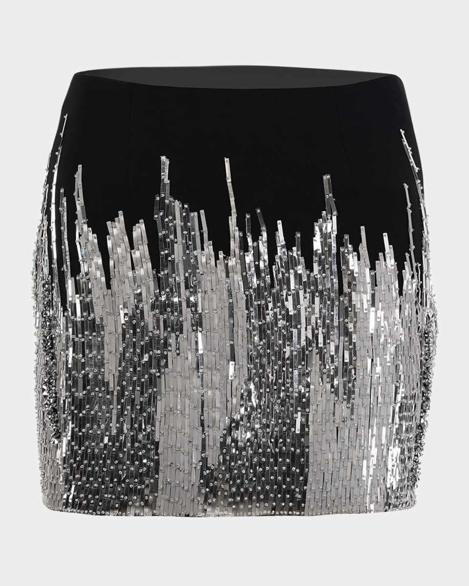 Reptilian Sequined Mini Skirt